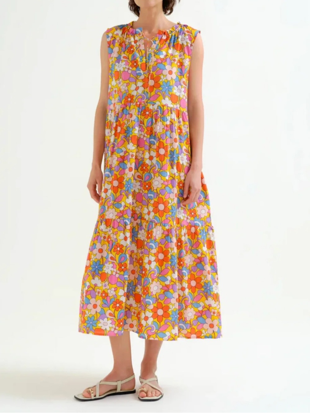 Bloom Print Long Beach Dress